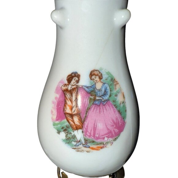 Mini Oil Lamp Light Lite Lantern Victorian Pink Roses Aladdin Porcelain Vtg - Picture 6 of 9